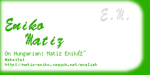 eniko matiz business card